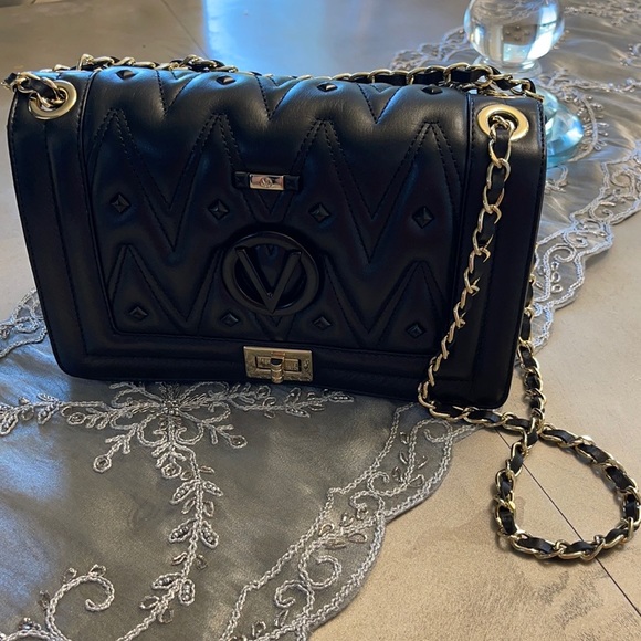 valentino purse black and gold